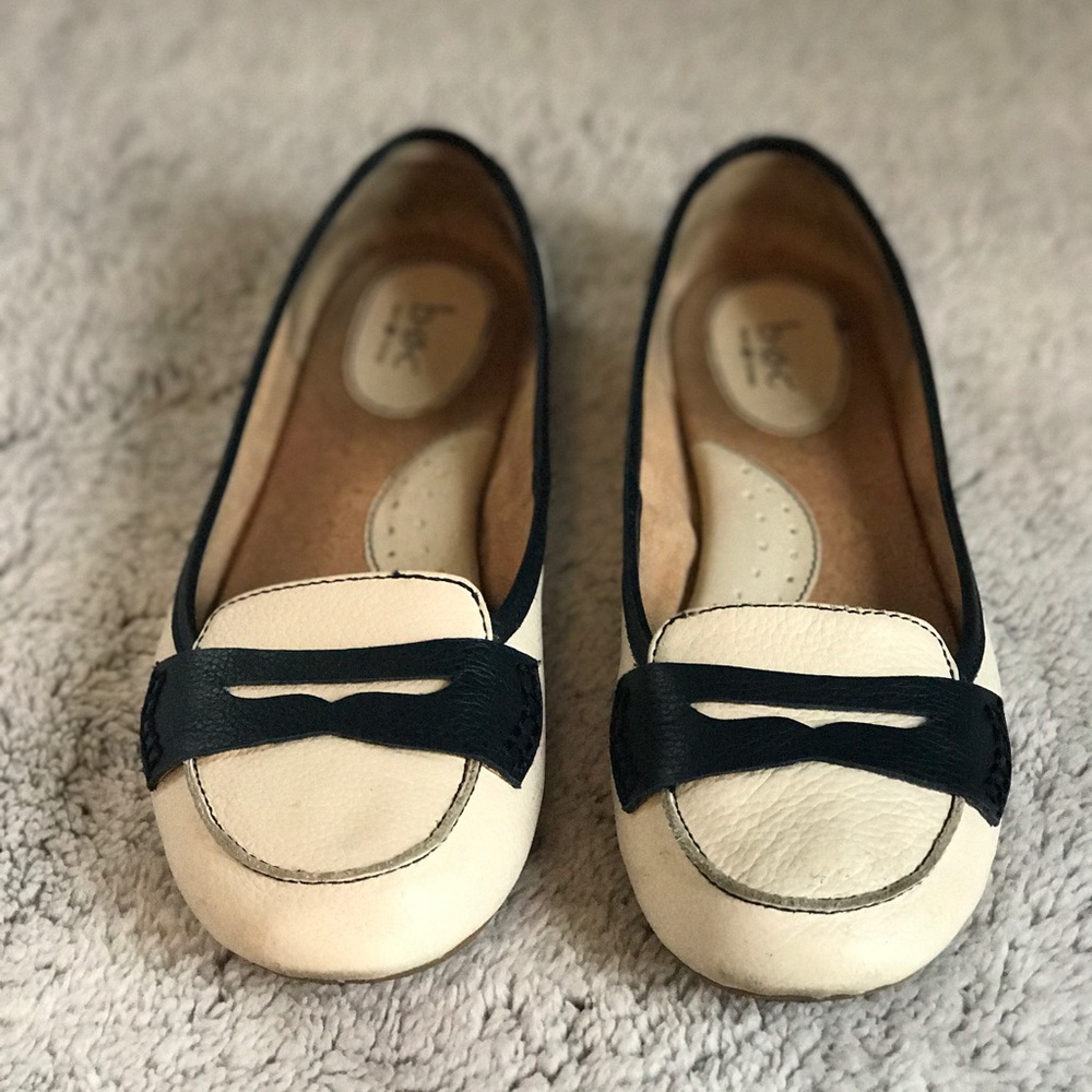 Gently used Born navy blue leather flats